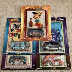 Hot Wheels Premium Disney Classics Full Set of 5 Vehicles